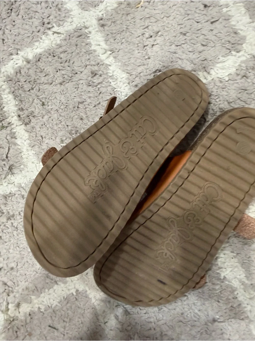 Cat & Jack Brown Double Buckle Slide Sandals for Kids 2y